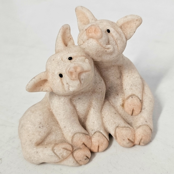 Collectible Quarry Critters Lying Down Pink Pig With Piglets Figurine Sculpture - Picture 3 of 14